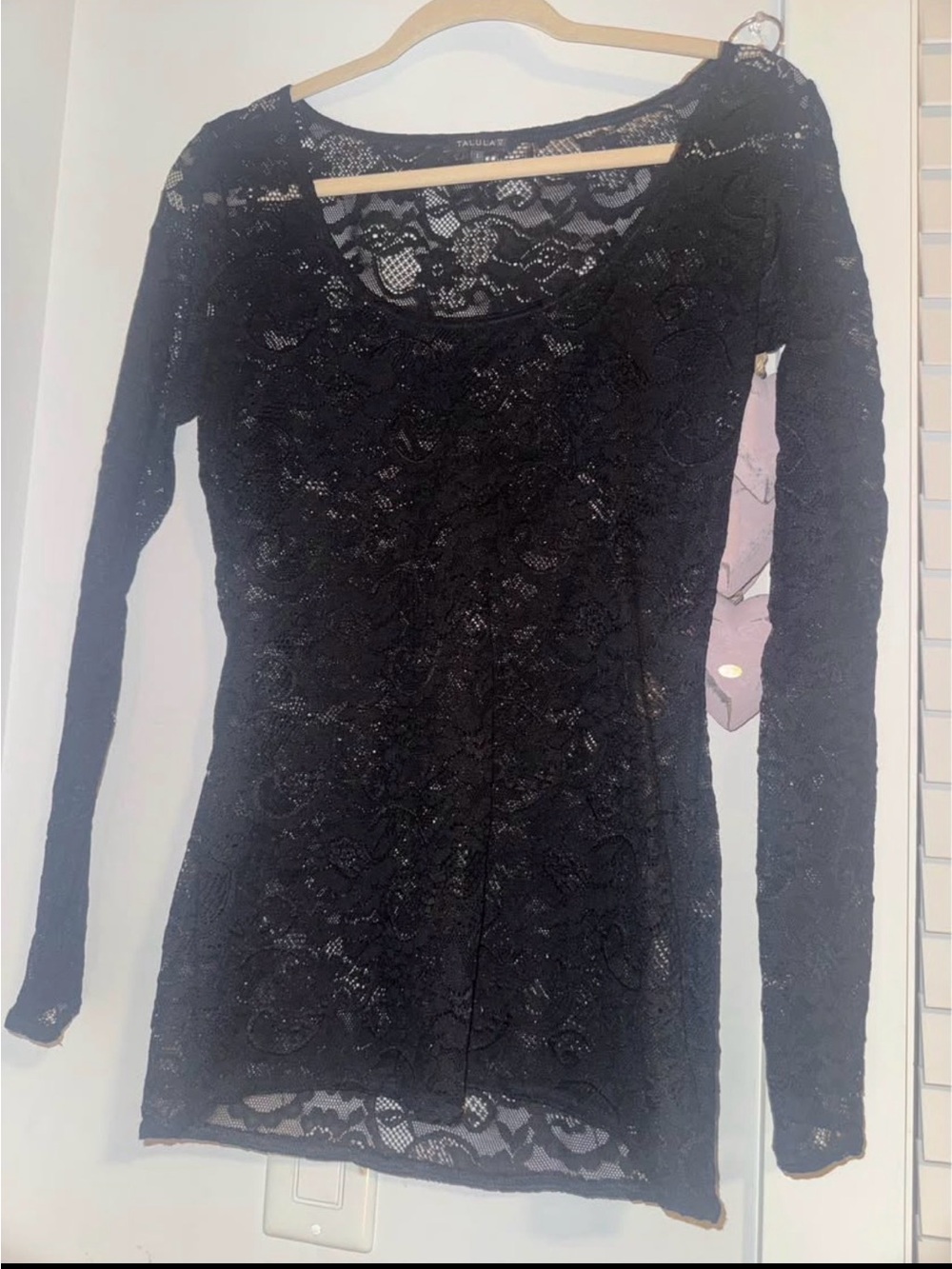 Aritzia Talula Lace Long Sleeve Top - Scoop Neck